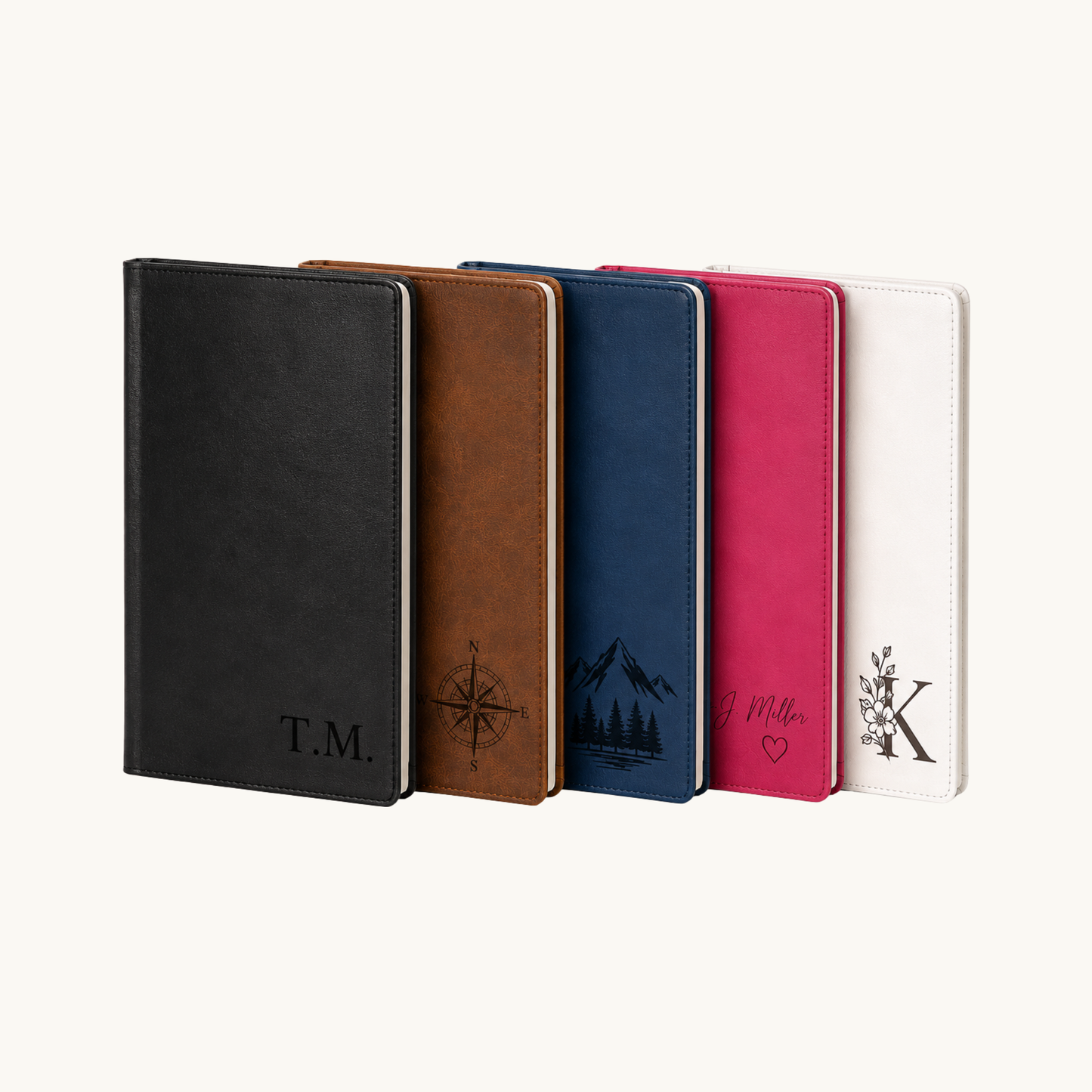 Personalized leatherette notebook journal product mockup