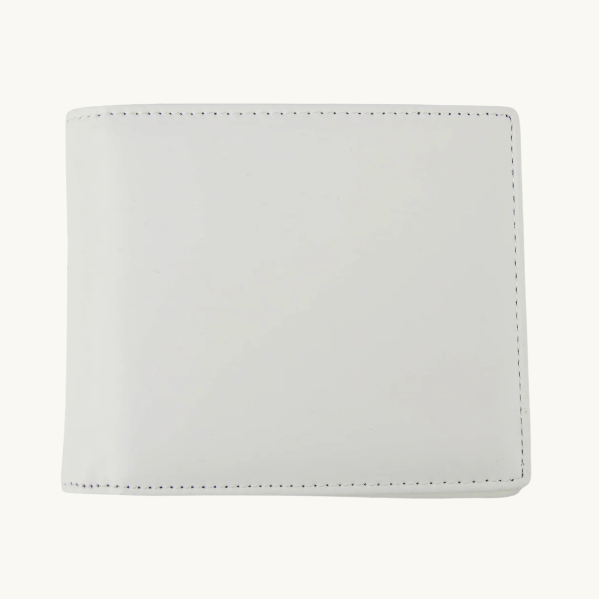 White leatherette bifold wallet