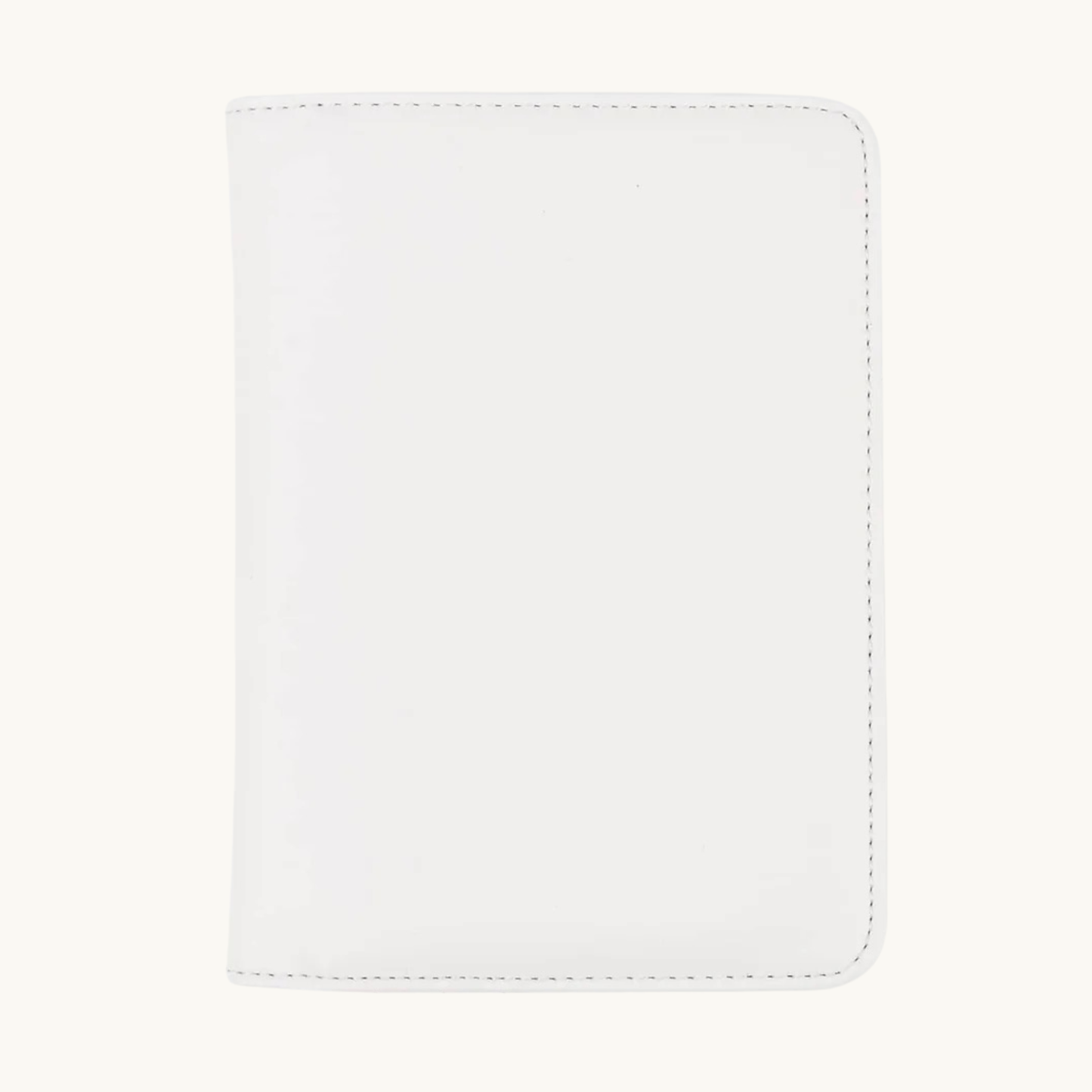 White leatherette passport holder