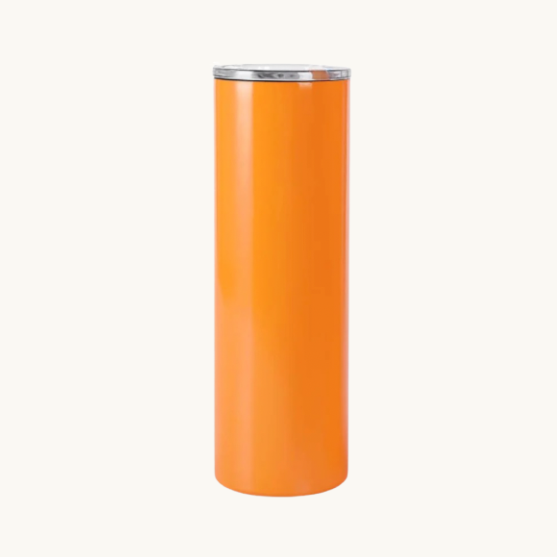 Orange 20 ounce skinny tumbler for custom engraving