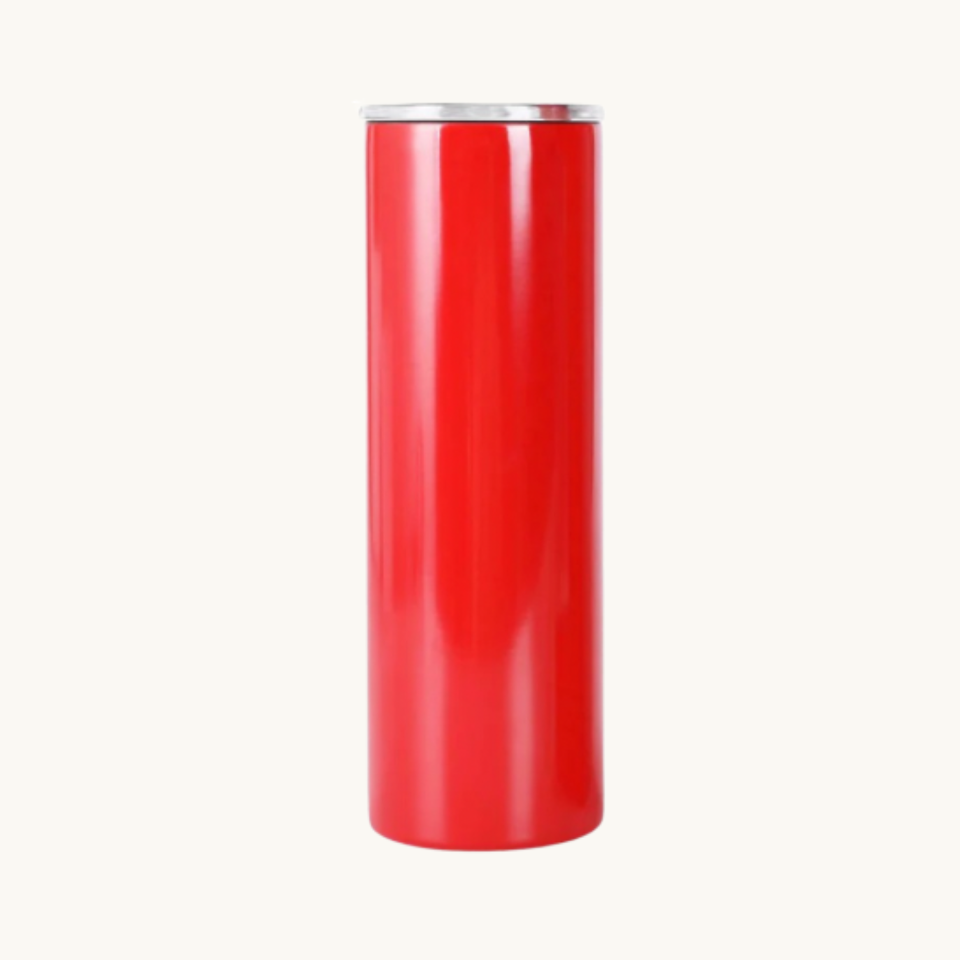 Red 20 ounce skinny tumbler for custom engraving