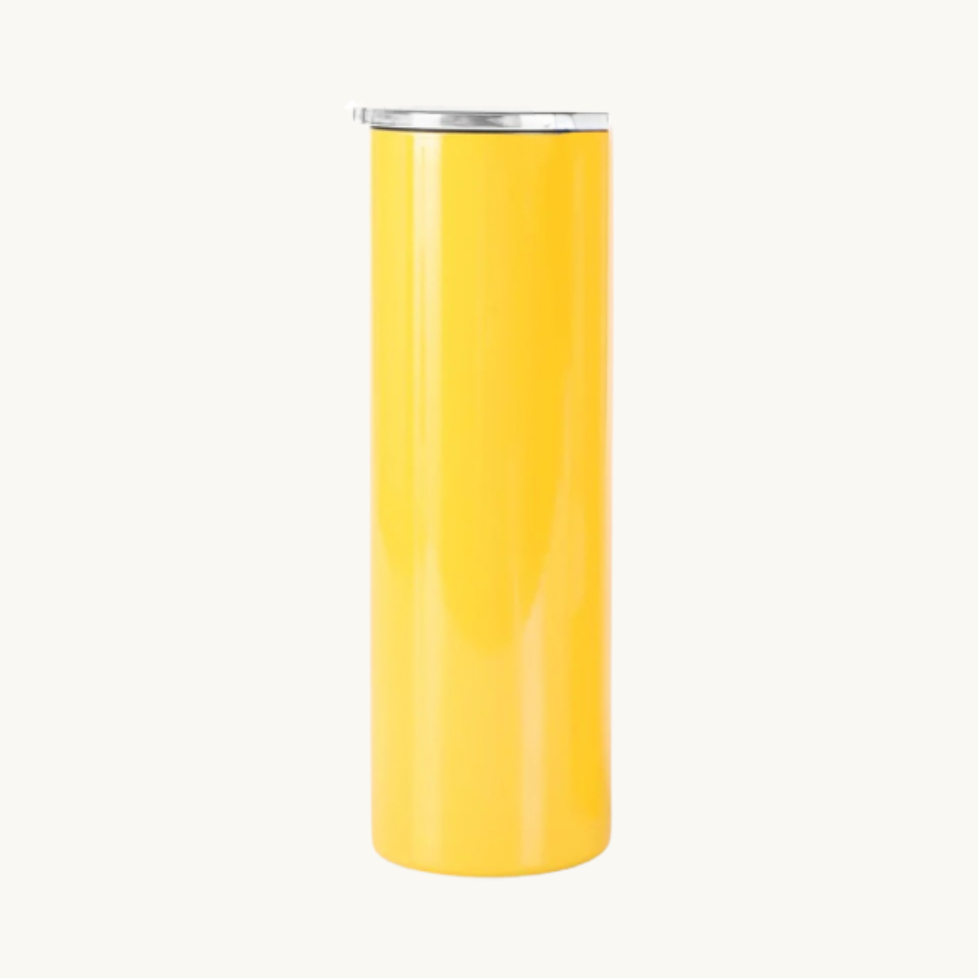 Yellow 20 ounce skinny tumbler for custom engraving