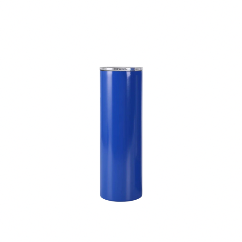 Blue custom engraved 20oz skinny tumbler