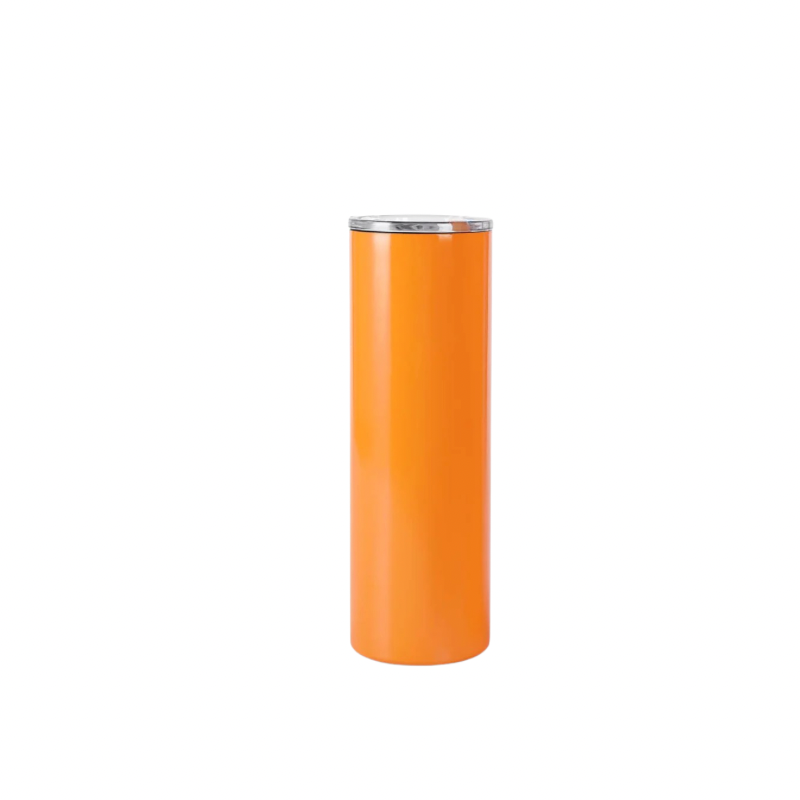 Orange custom engraved 20oz skinny tumbler