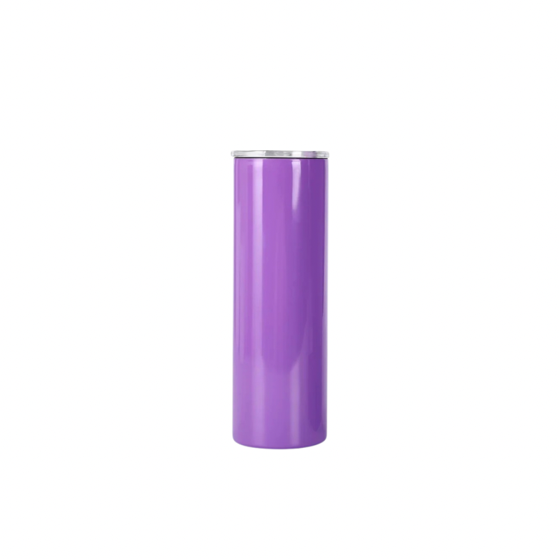Purple custom engraved 20oz skinny tumbler