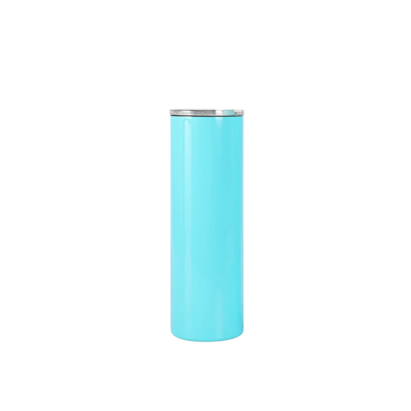 Teal custom engraved 20oz skinny tumbler