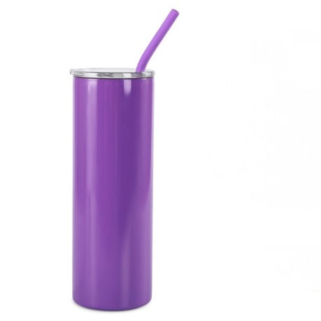 Personalized Engravable 20oz Skinny Insulated Cup with Straw & Leak-Proof Lid