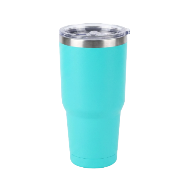 Teal 30oz custom engraved tumbler with lid and straw