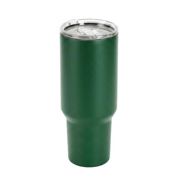 Green 40oz custom engraved tumbler with lid and straw