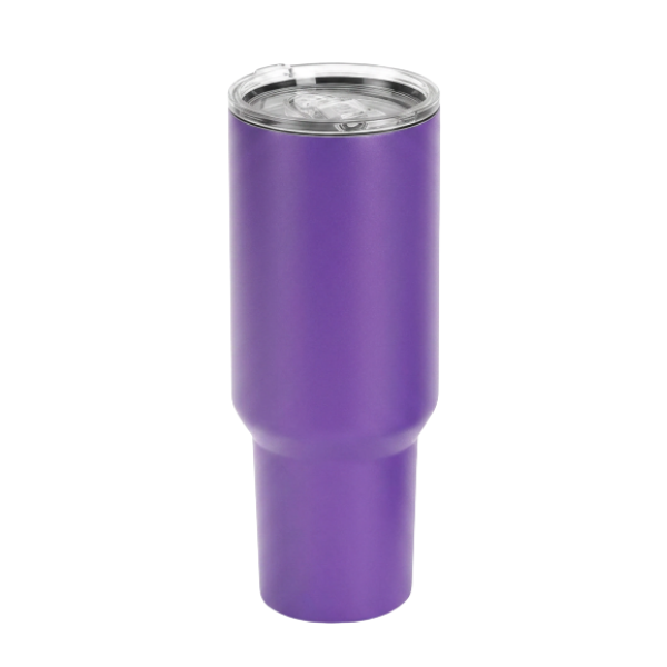 Purple 40oz custom engraved tumbler with lid and straw