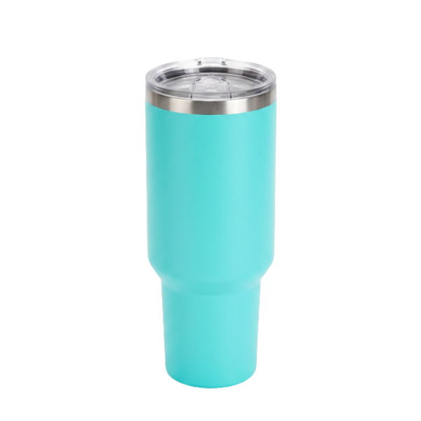 Teal 40oz custom engraved tumbler with lid and straw