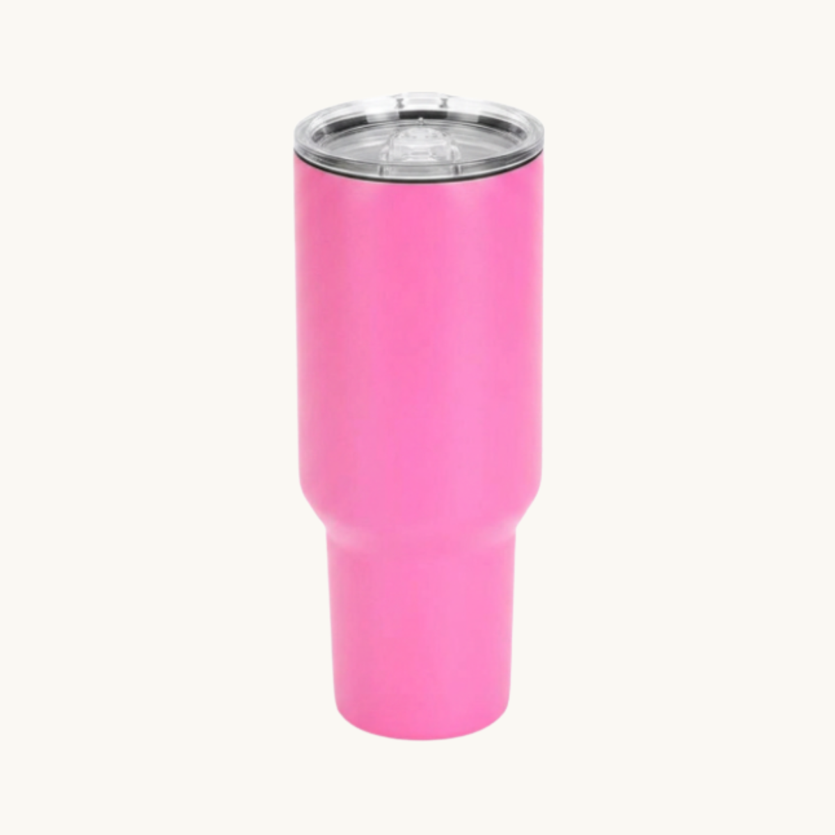 Pink 40 ounce tumbler with straw and lid for custom engraving