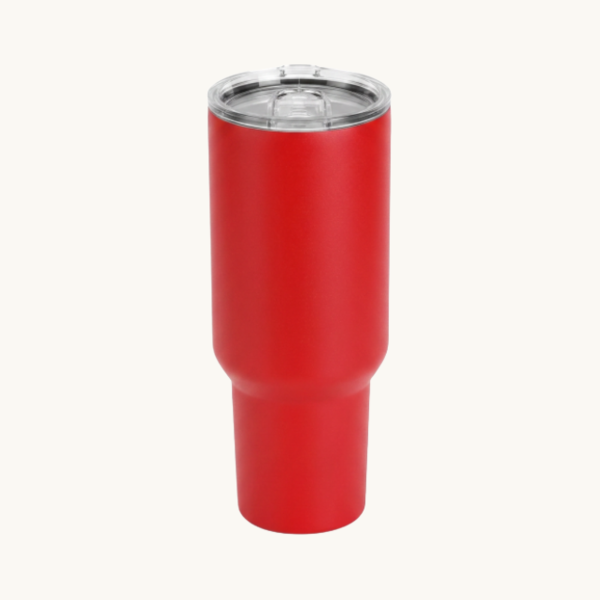 Red 40 ounce tumbler with straw and lid for custom engraving