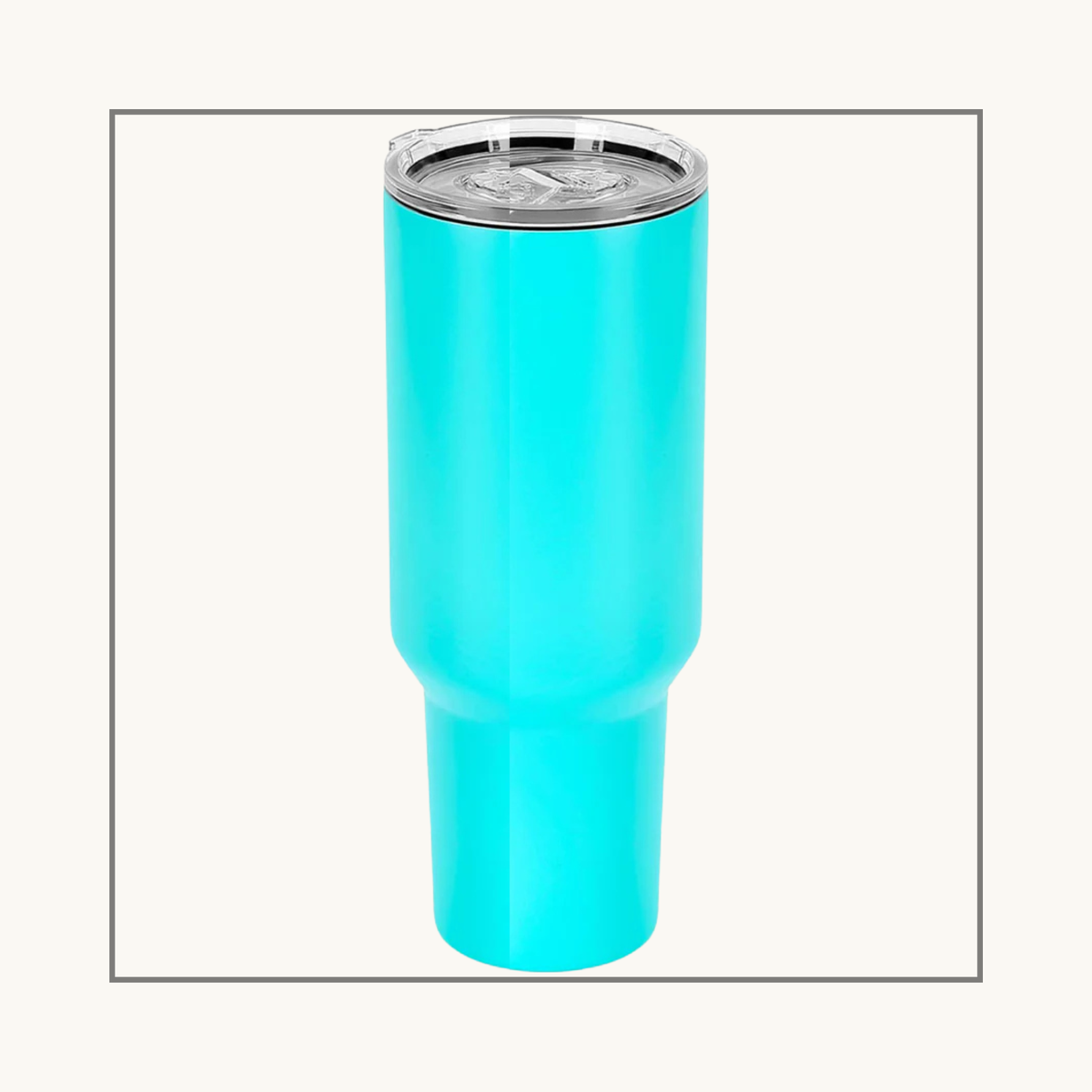 Teal 40 ounce tumbler with straw and lid for custom engraving