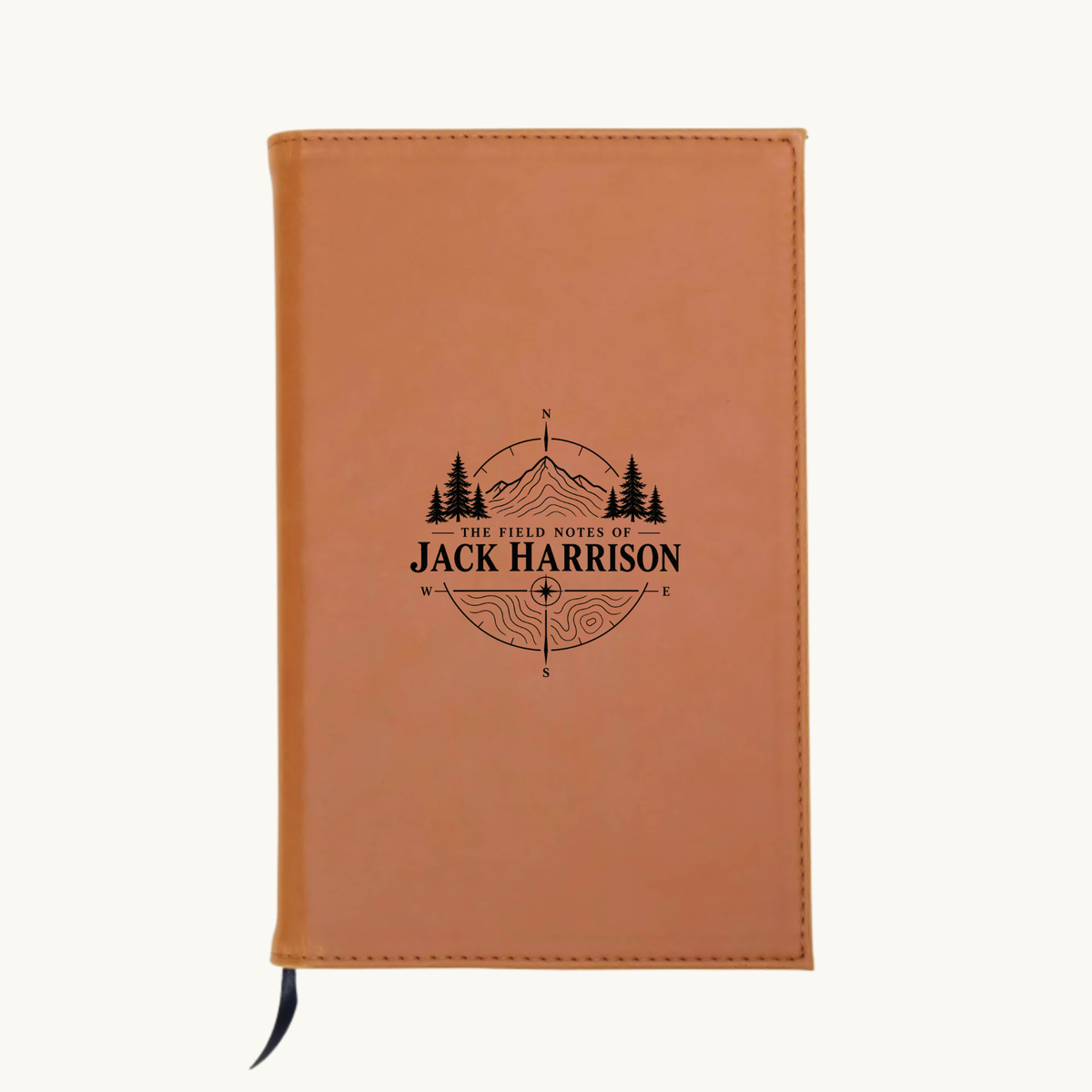 Personalized Leatherette notebook journal with custom laser engraved cover design
