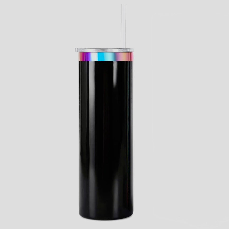 Personalized Engravable 20oz Skinny Insulated Cup with Straw & Leak-Proof Lid