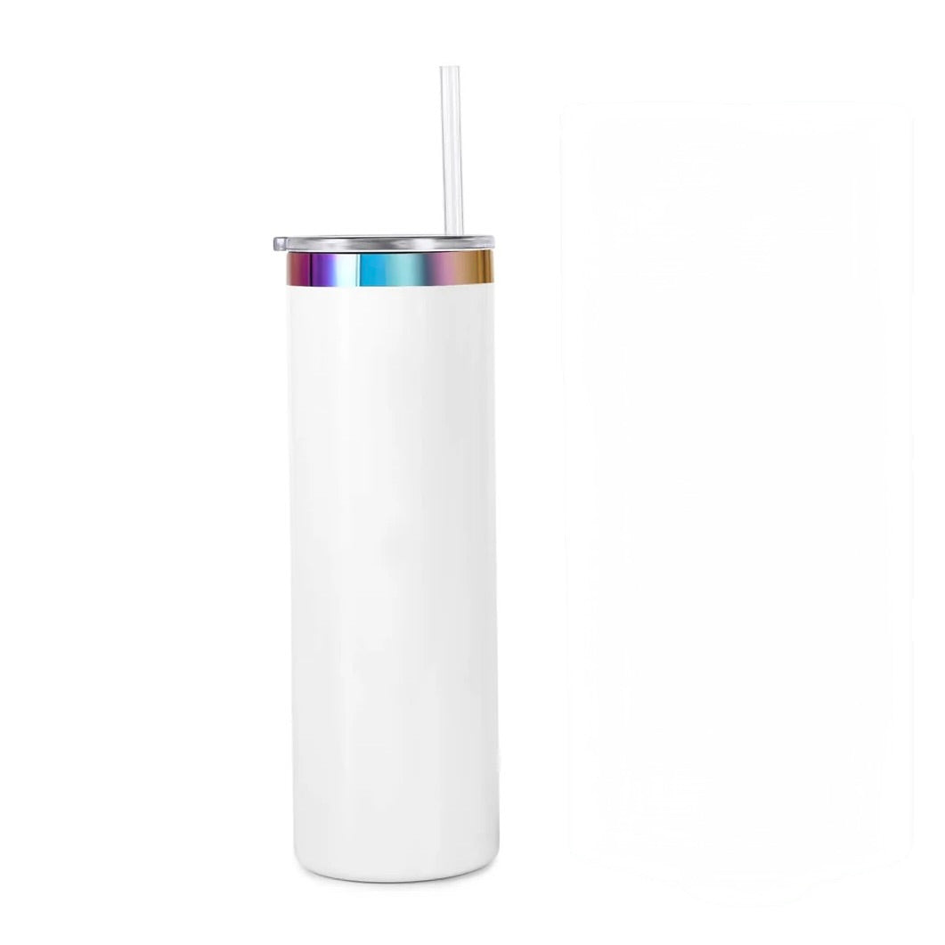 Personalized Engravable 20oz Skinny Insulated Cup with Straw & Leak-Proof Lid