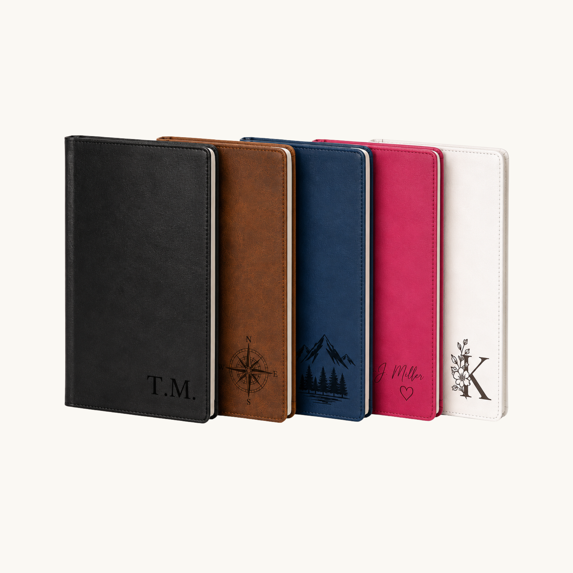 Personalized leatherette notebook journal product mockup