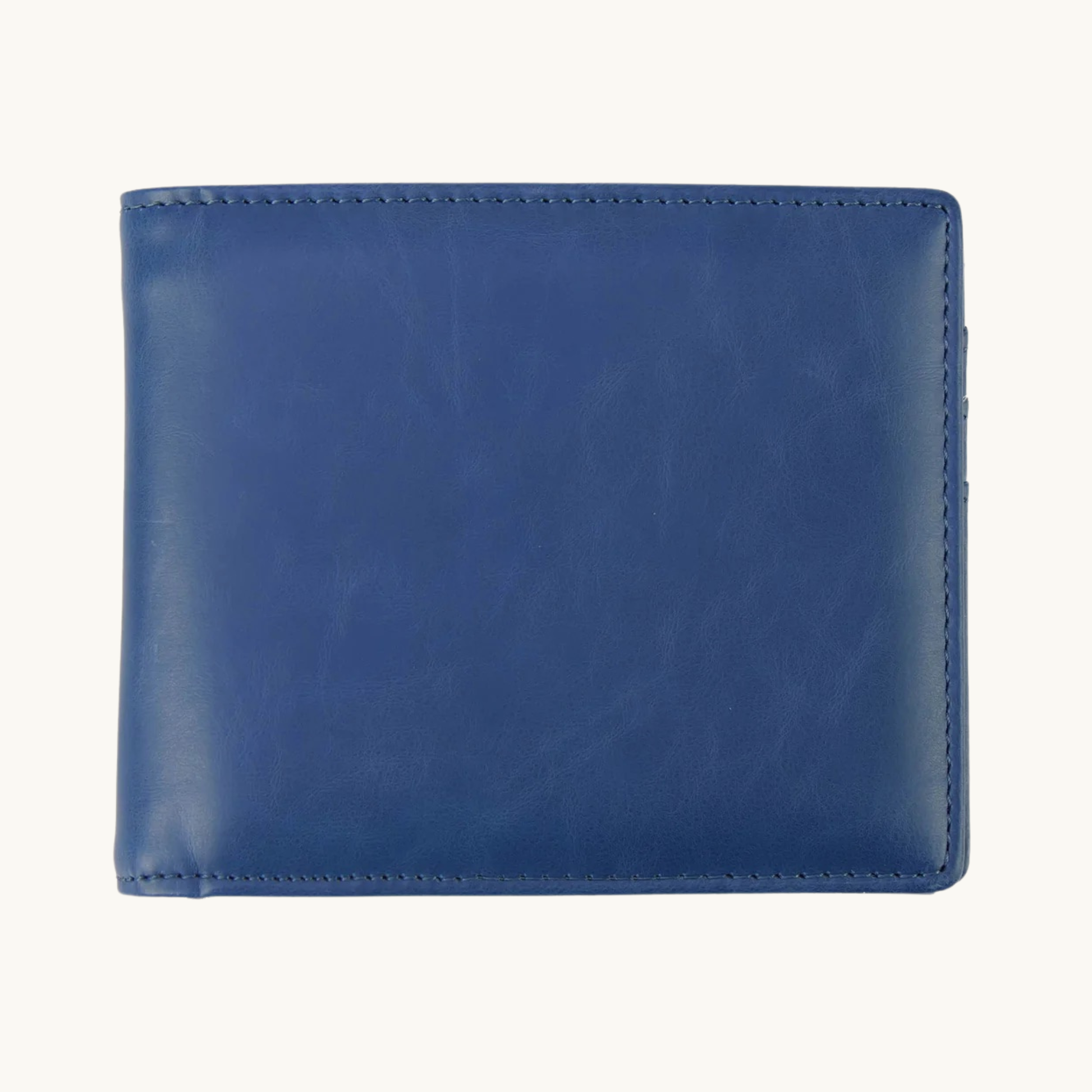 Blue leatherette bifold wallet
