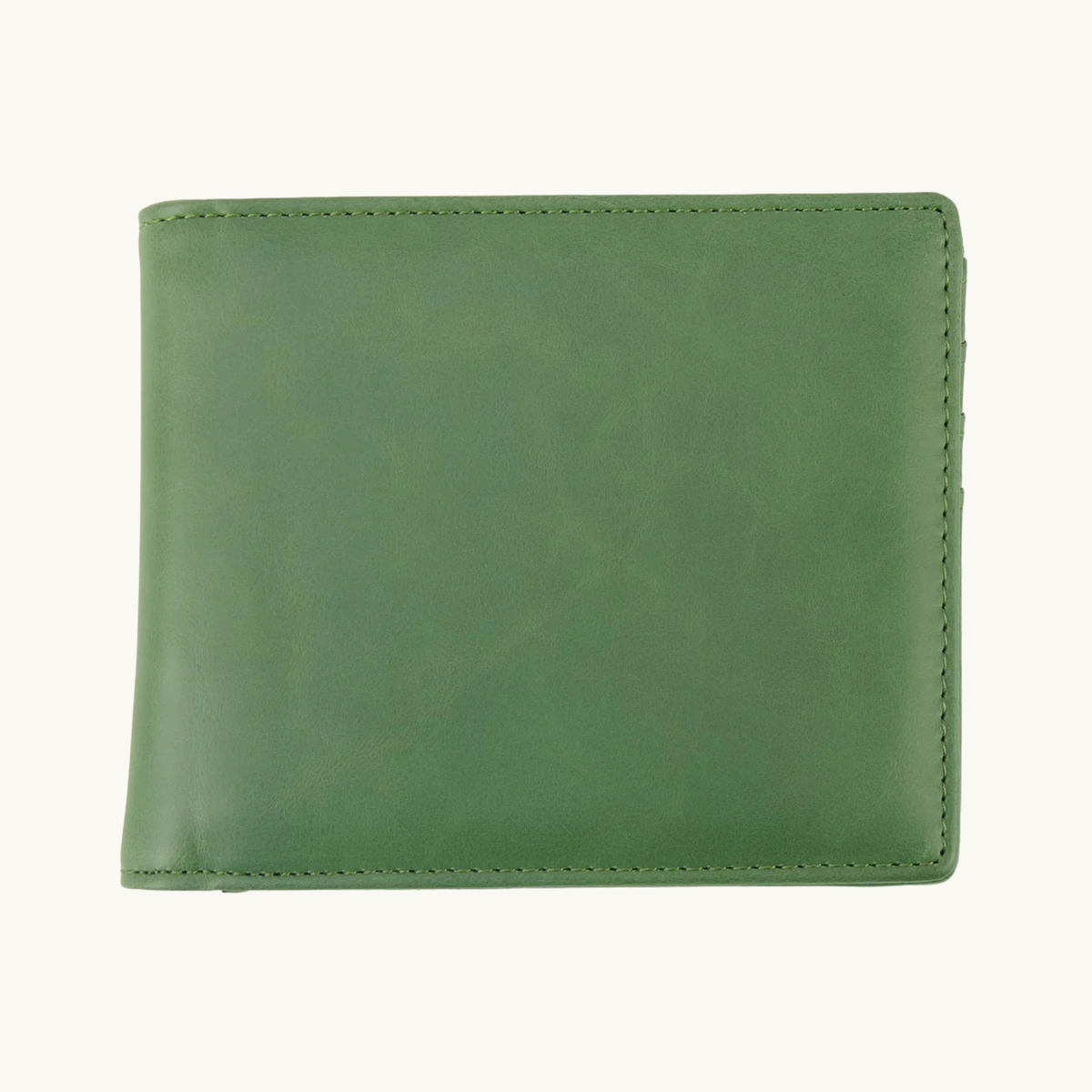 Green leatherette bifold wallet