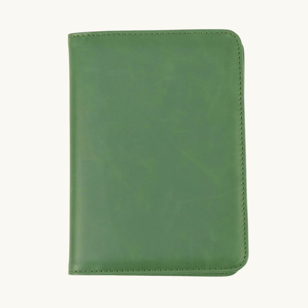 Green leatherette passport holder