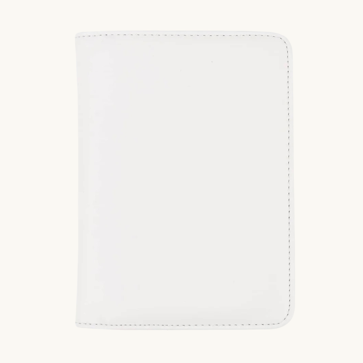 White leatherette passport holder
