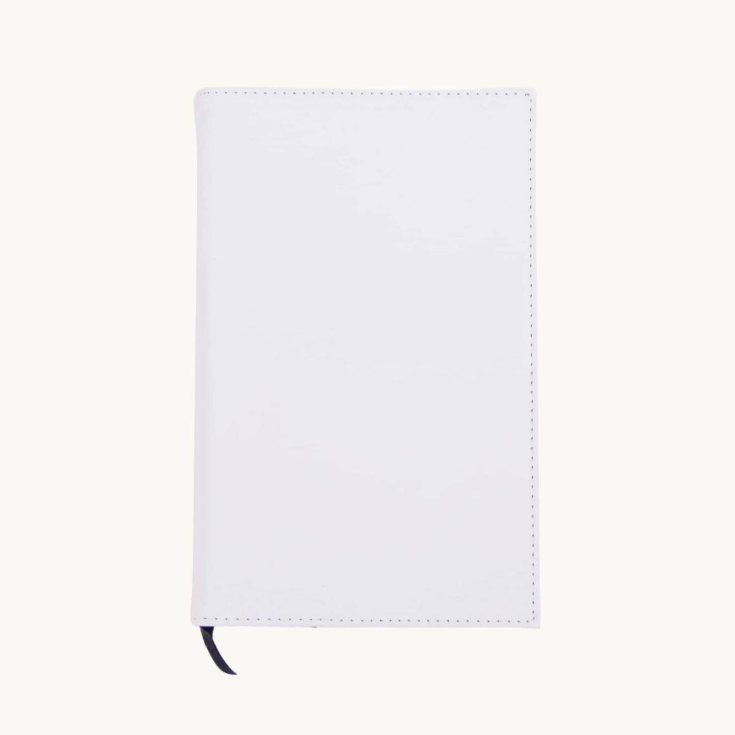 White leatherette personalized notebook journal