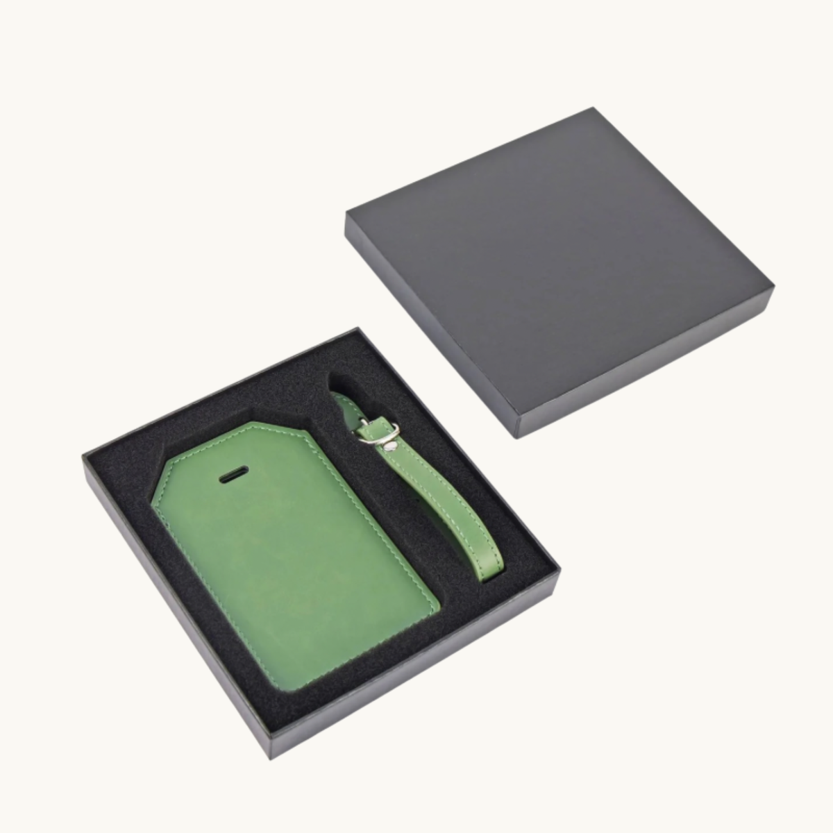 Sage leatherette personalized luggage tag