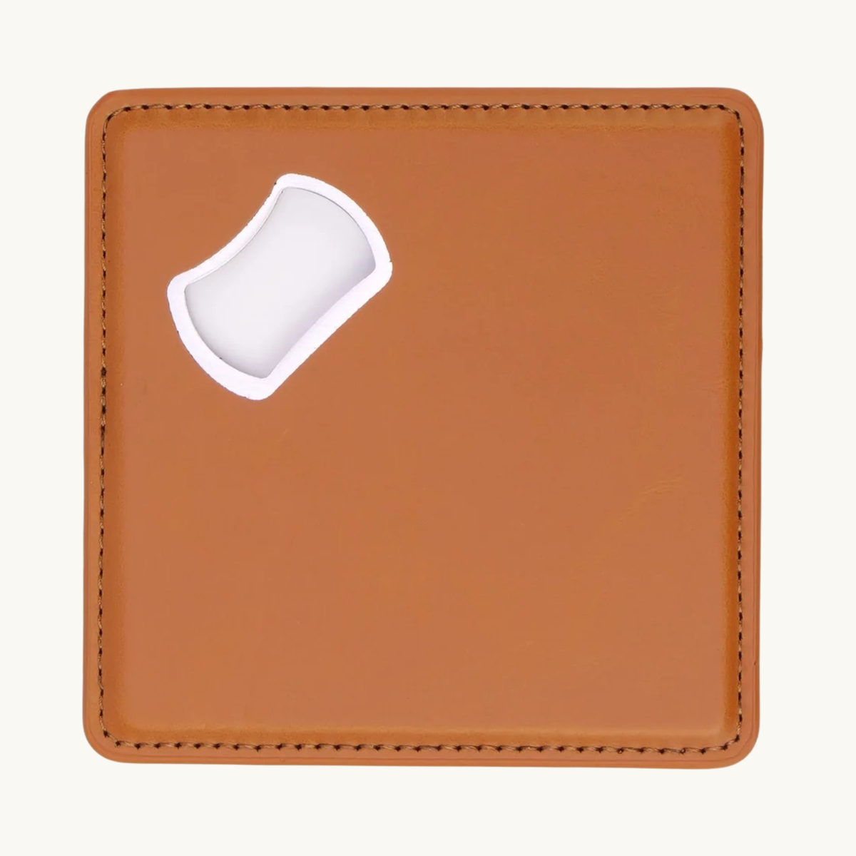 Rawhide leatherette magnetic bottle opener coaster