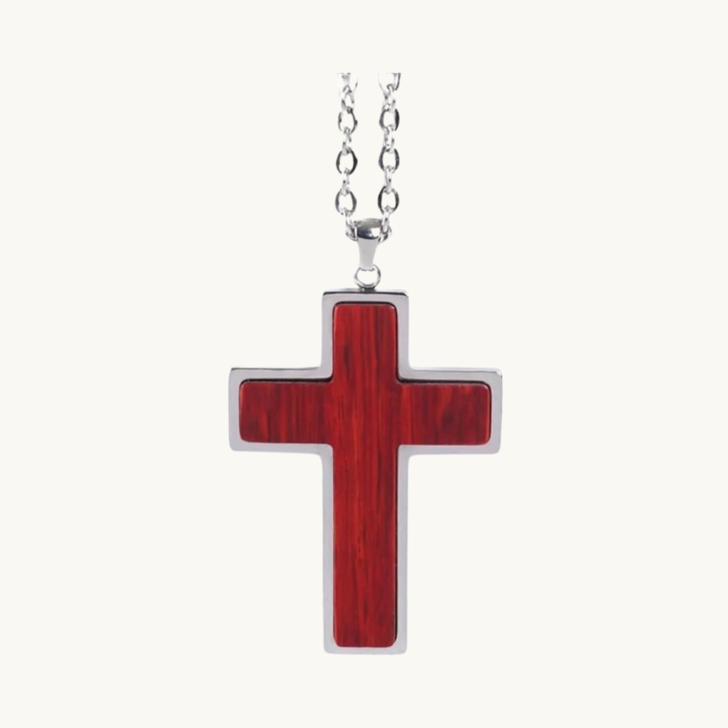 Rosewood cross-shaped wood pendant necklace for custom engraving