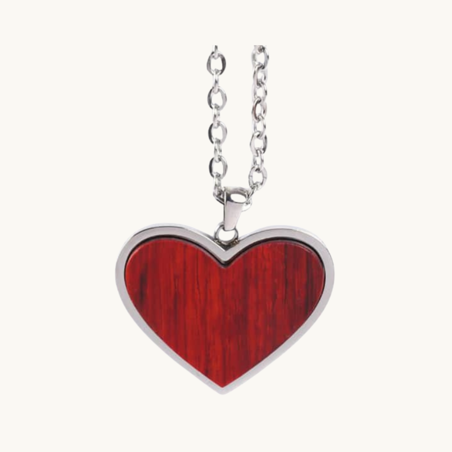 Rosewood heart-shaped pendant necklace for custom engraving