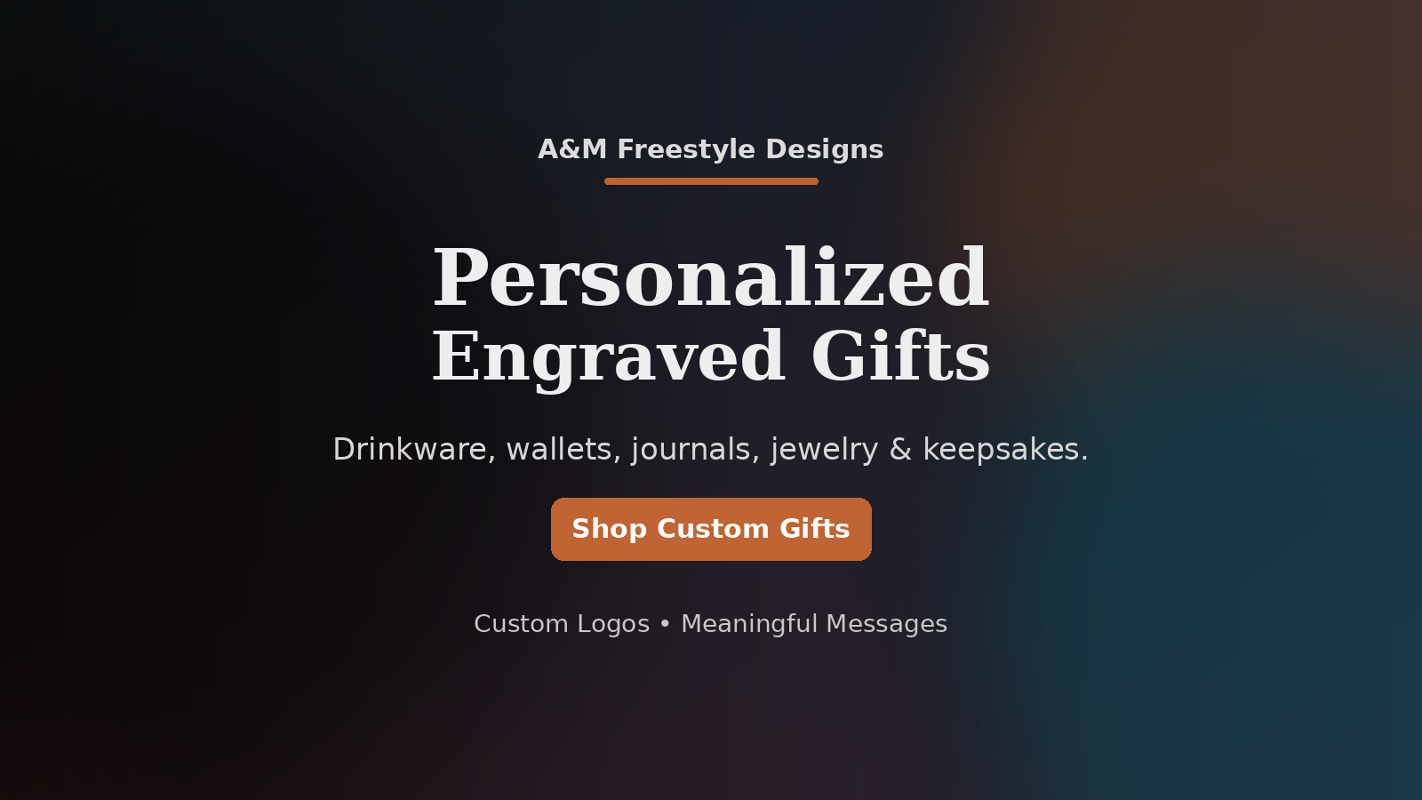 A&M Freestyle Designs personalized engraved gifts hero banner