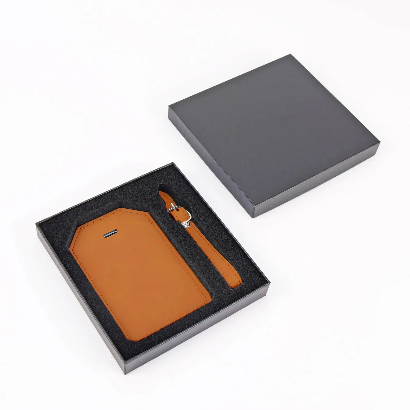 Rawhide custom engraved Laserette luggage tag with gift box