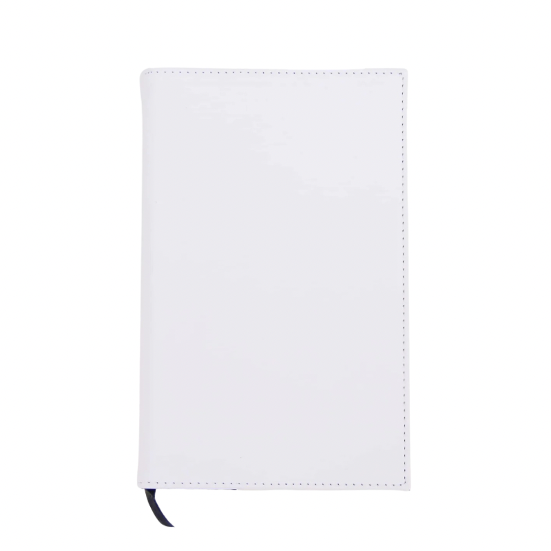 White custom engraved Leatherette notebook journal