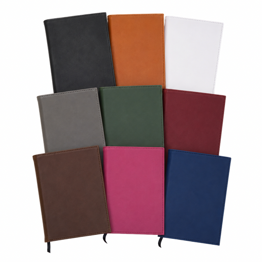 Leatherette notebook journals in assorted colors