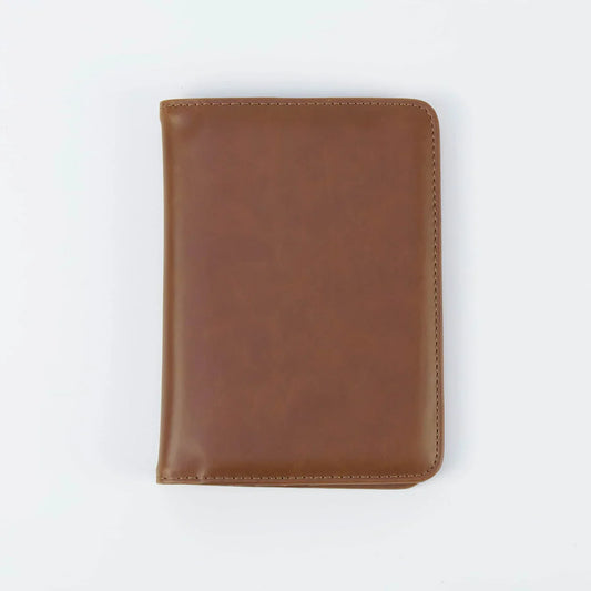 Brown custom engraved Laserette passport wallet